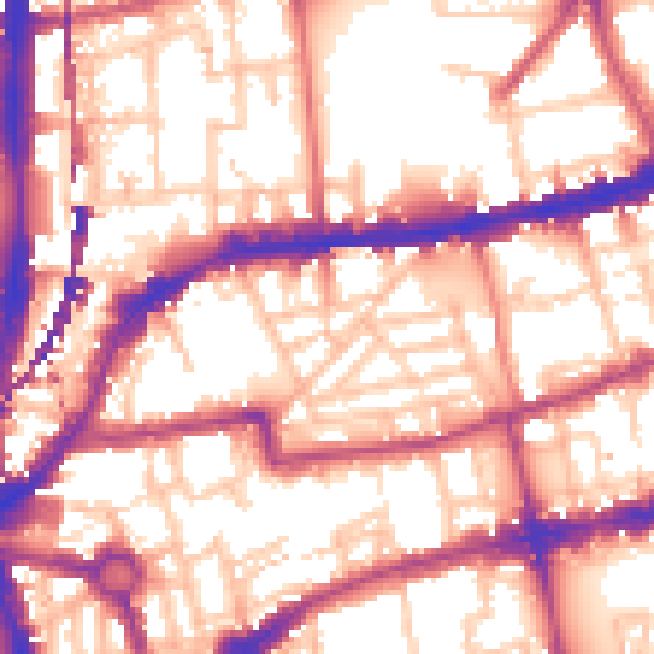 Daytime road noise heatmap for E2 7RH