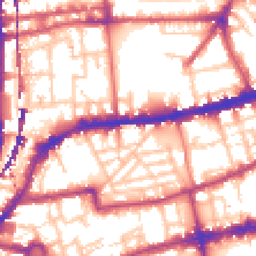 Daytime road noise heatmap for E2 7SQ