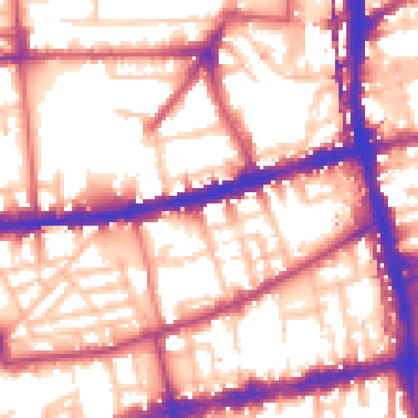 Daytime road noise heatmap for E2 7ST