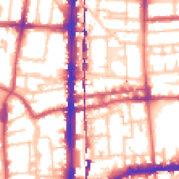 Daytime road noise heatmap for E2 8BU