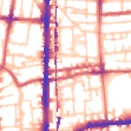 Daytime road noise heatmap for E2 8BX