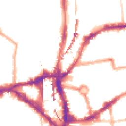 Night-time road noise heatmap for E2 8DN