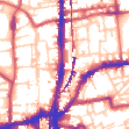 Daytime road noise heatmap for E2 8DY