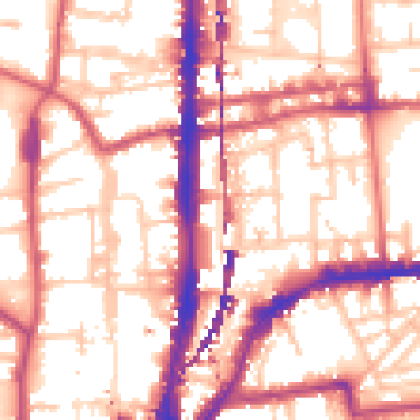 Daytime road noise heatmap for E2 8ER