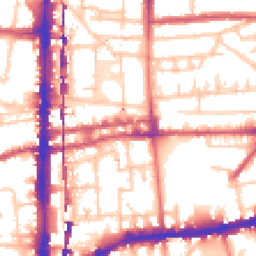 Daytime road noise heatmap for E2 8FR