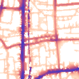 Daytime road noise heatmap for E2 8FW