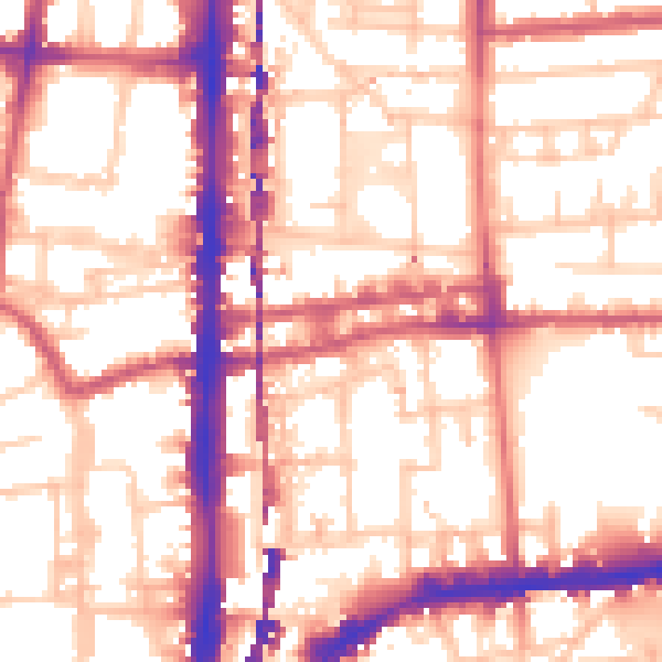Daytime road noise heatmap for E2 8GB