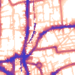 Daytime road noise heatmap for E2 8HY