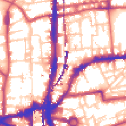 Daytime road noise heatmap for E2 8JH