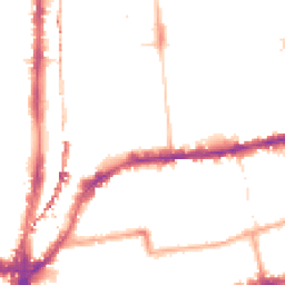 Night-time road noise heatmap for E2 8JU