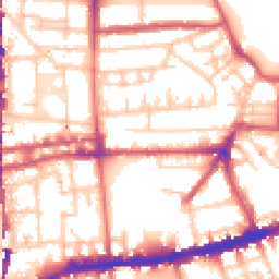 Daytime road noise heatmap for E2 8NE