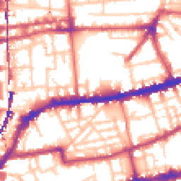 Daytime road noise heatmap for E2 8NH