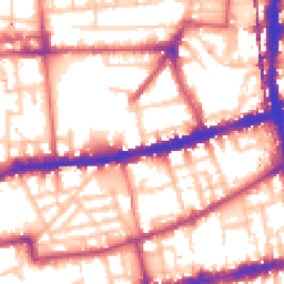 Daytime road noise heatmap for E2 8QG