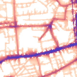 Daytime road noise heatmap for E2 8QH