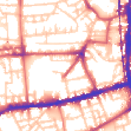Daytime road noise heatmap for E2 8QN