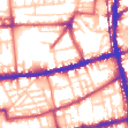 Daytime road noise heatmap for E2 9AQ