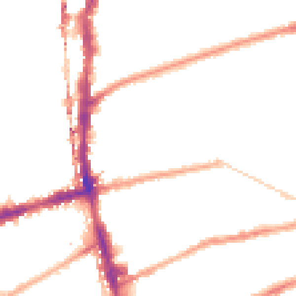 Night-time road noise heatmap for E2 9DF