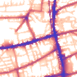 Daytime road noise heatmap for E2 9DY