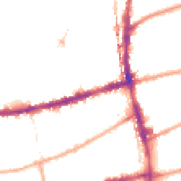 Night-time road noise heatmap for E2 9DY