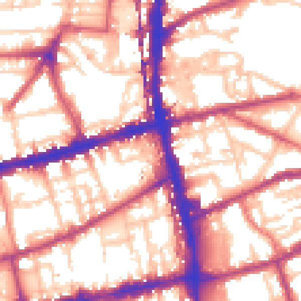 Daytime road noise heatmap for E2 9FE