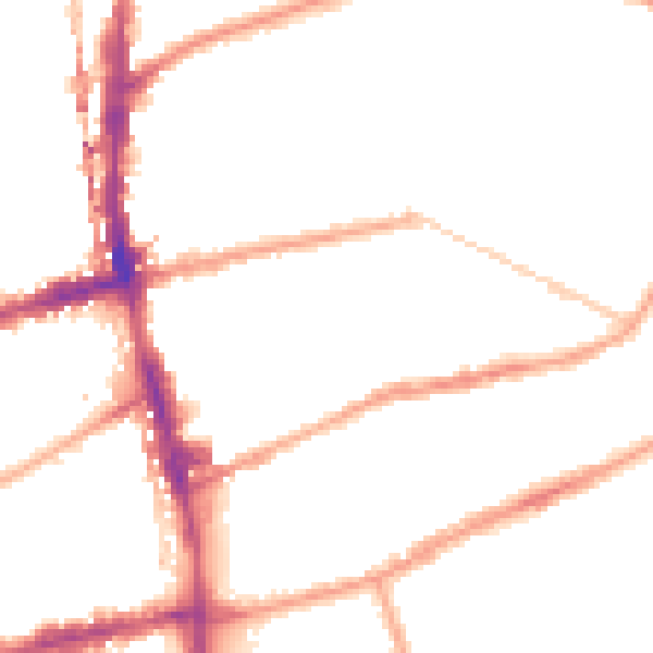 Night-time road noise heatmap for E2 9LX