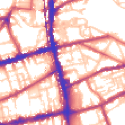 Daytime road noise heatmap for E2 9NL