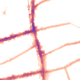 Night-time road noise heatmap for E2 9NL