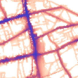 Daytime road noise heatmap for E2 9PH