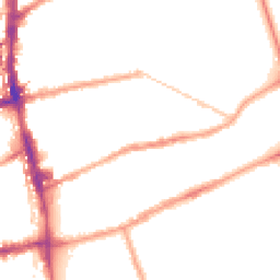 Night-time road noise heatmap for E2 9QF