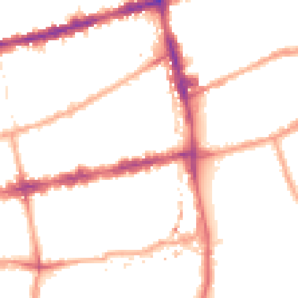 Night-time road noise heatmap for E2 9QG