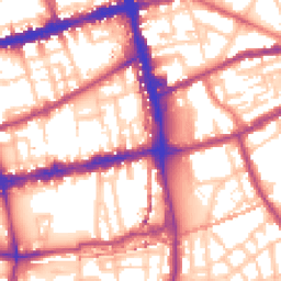 Daytime road noise heatmap for E2 9QX
