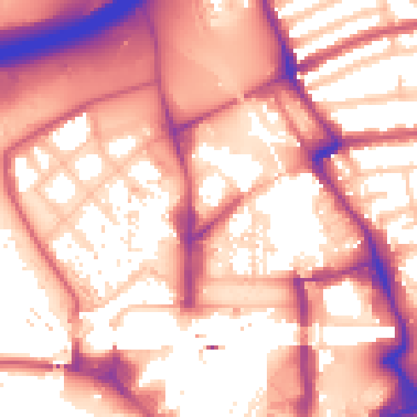 Daytime road noise heatmap for E20 1AA