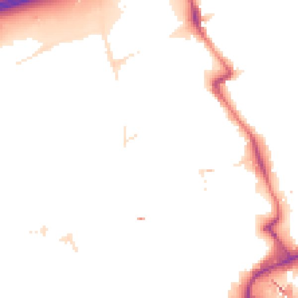 Night-time road noise heatmap for E20 1AE
