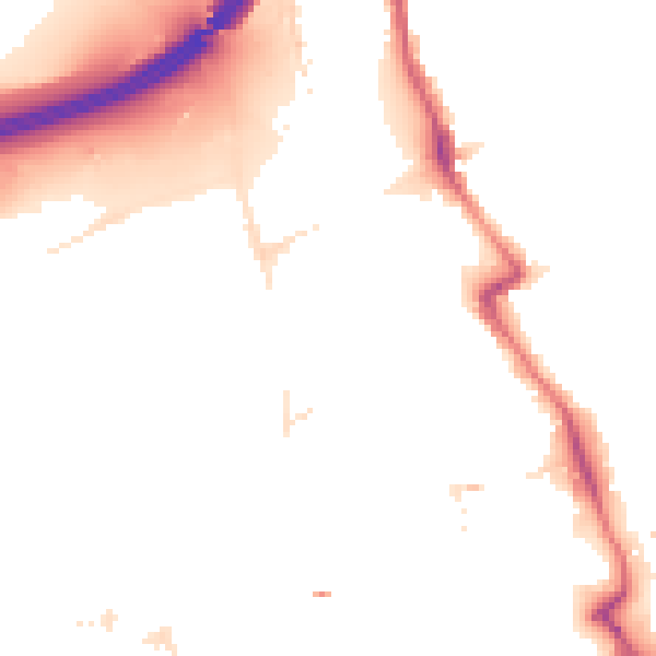 Night-time road noise heatmap for E20 1BD