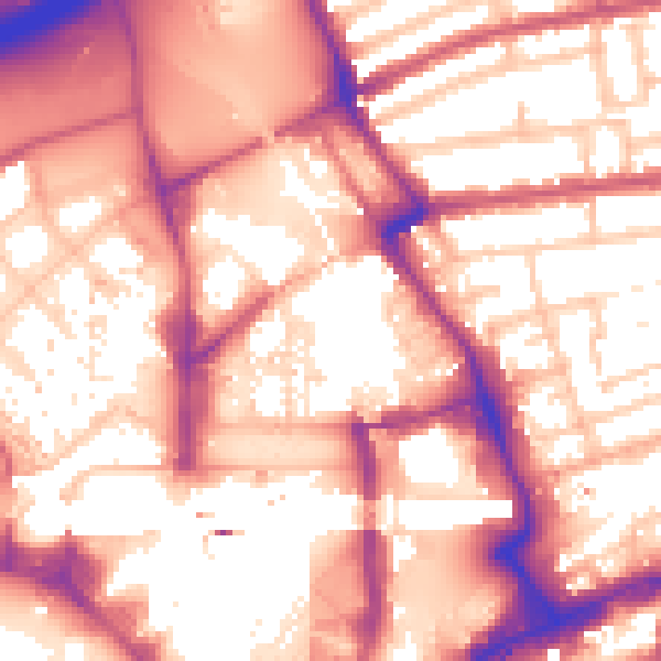 Daytime road noise heatmap for E20 1BE