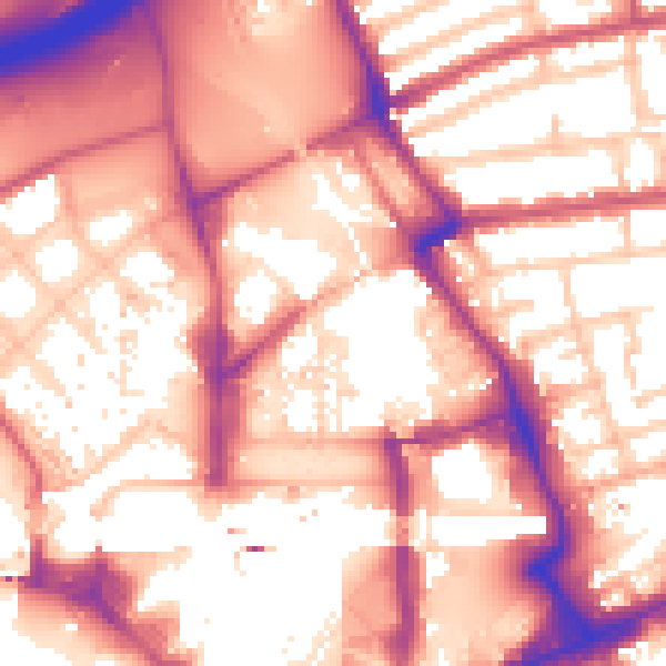 Daytime road noise heatmap for E20 1BG