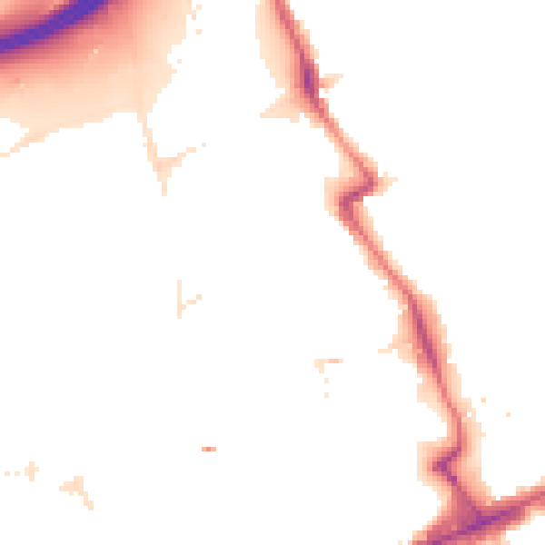 Night-time road noise heatmap for E20 1BG