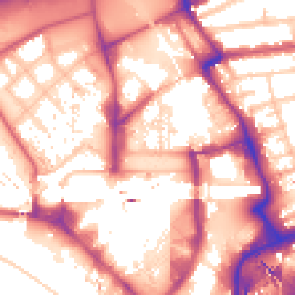 Daytime road noise heatmap for E20 1BJ