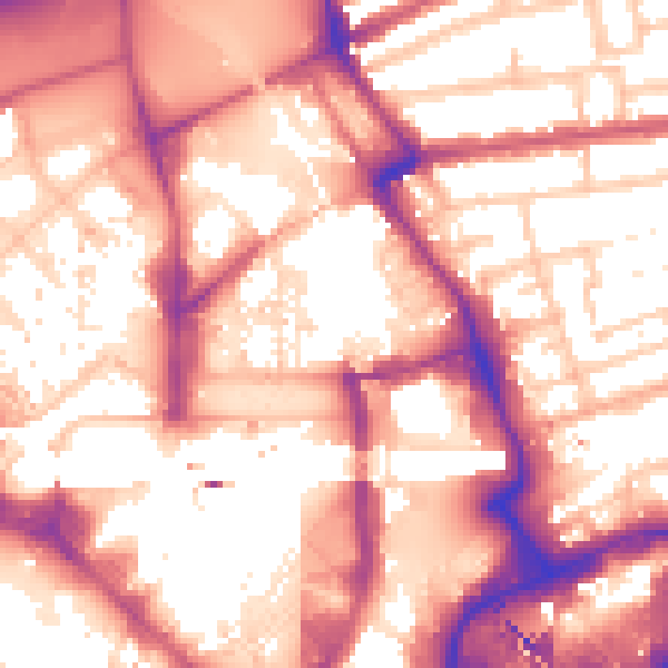 Daytime road noise heatmap for E20 1BZ