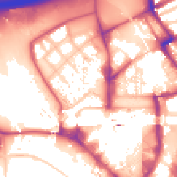 Daytime road noise heatmap for E20 1DD