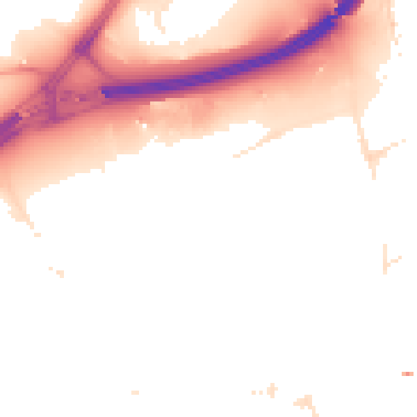 Night-time road noise heatmap for E20 1FA