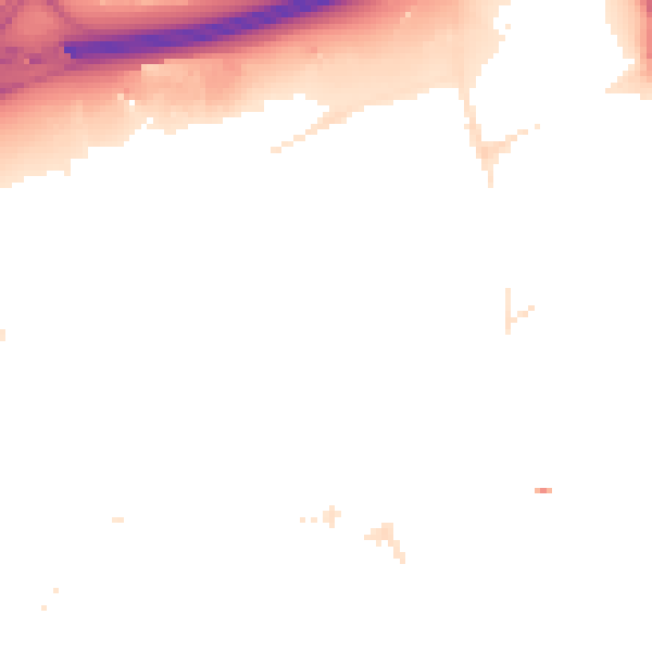 Night-time road noise heatmap for E20 1FN