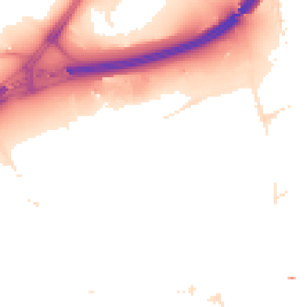 Night-time road noise heatmap for E20 1GX