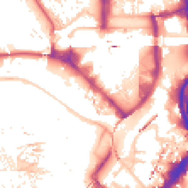Daytime road noise heatmap for E20 1JN