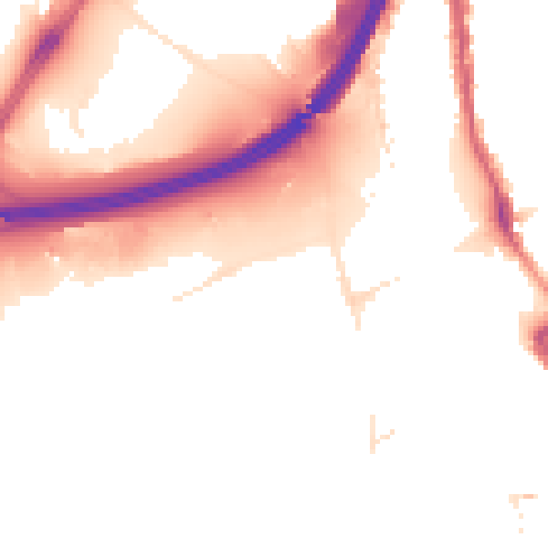 Night-time road noise heatmap for E20 1LQ