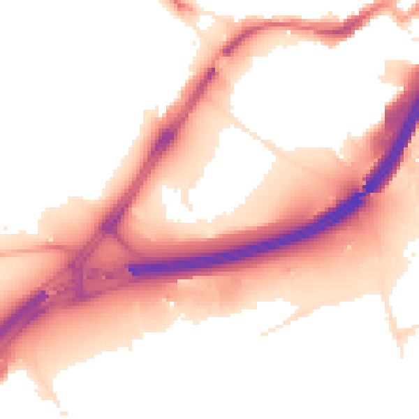 Night-time road noise heatmap for E20 3AF