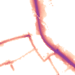 Night-time road noise heatmap for E3 2AW