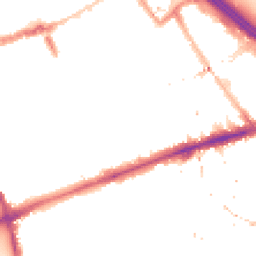 Night-time road noise heatmap for E3 2AY
