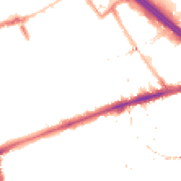 Night-time road noise heatmap for E3 2BD