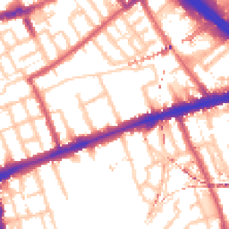 Daytime road noise heatmap for E3 2BE